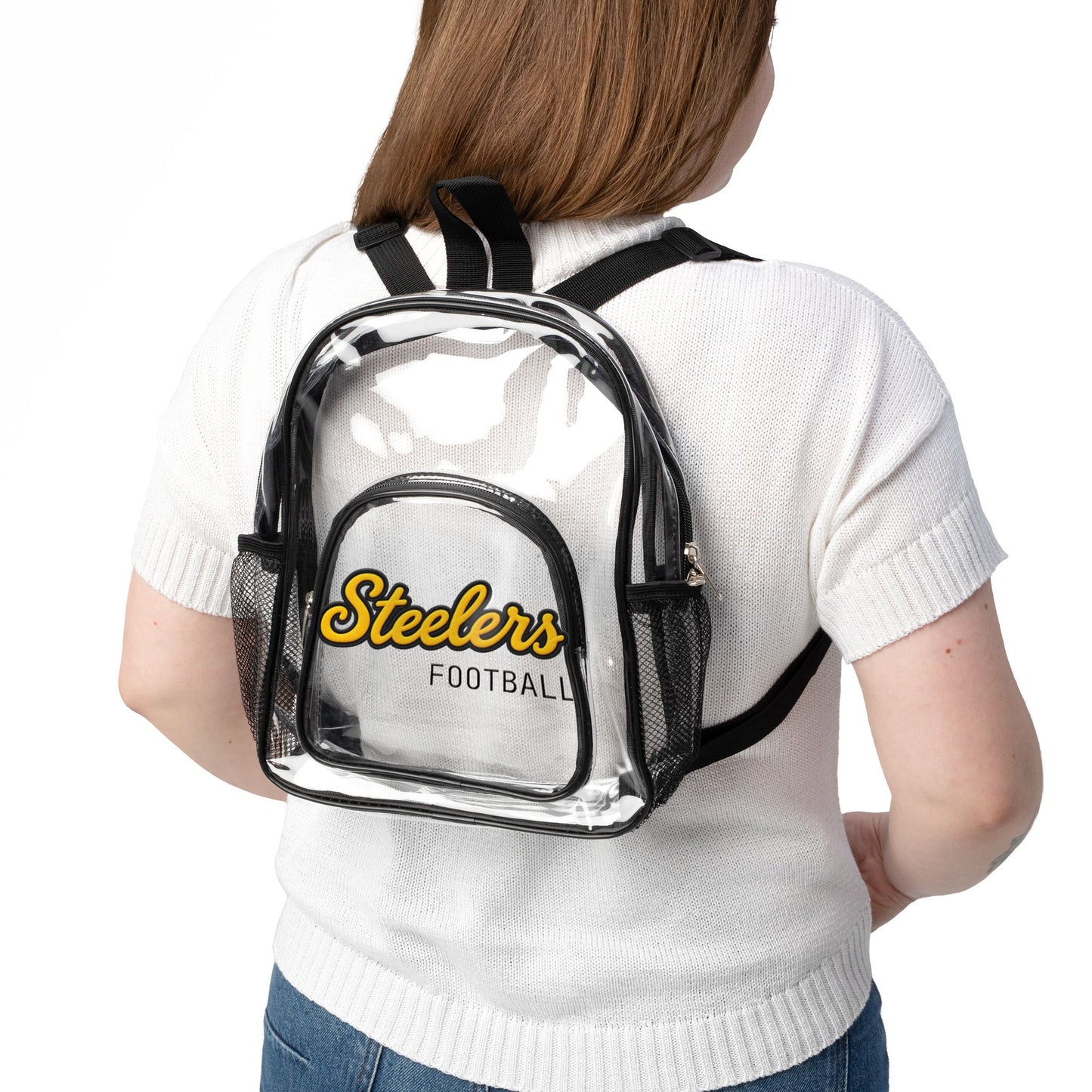 Steelers Clear Backpack, Football Stadium Bag, Transparent Bag