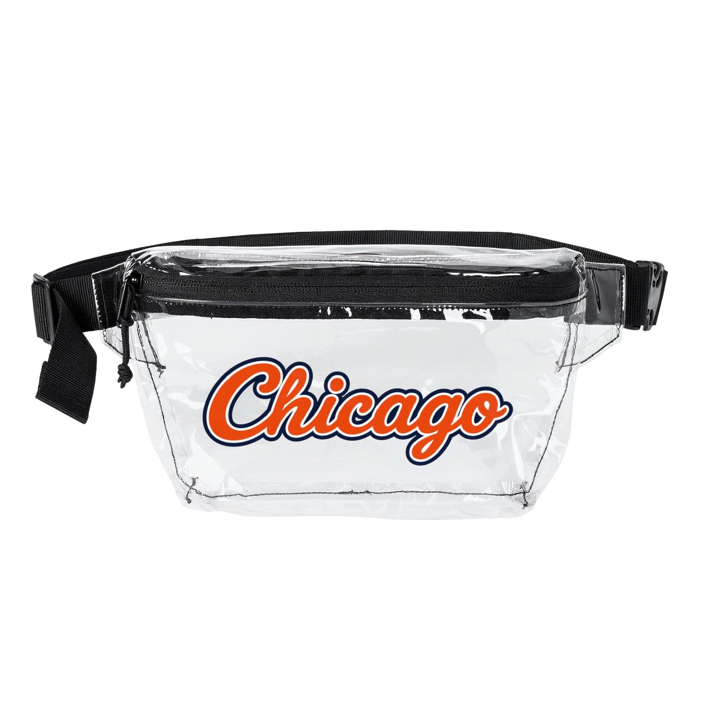 Chicago Clear Stadium Bag, Football Belt Bag, Transparent Fanny Pack