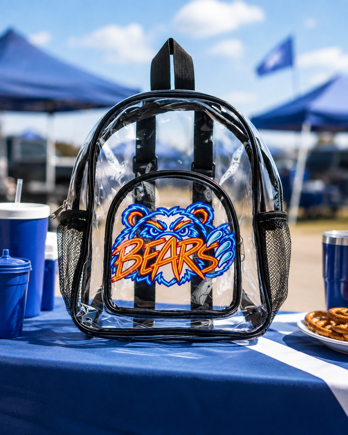 Bear Clear Backpack, Stadium Bag, Football Belt Bag, Transparent Fanny Pack