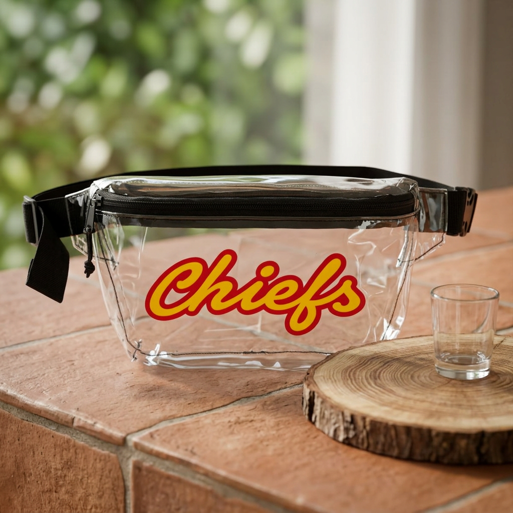 Chiefs Clear Stadium Bag, Football Belt Bag, Transparent Fanny Pack