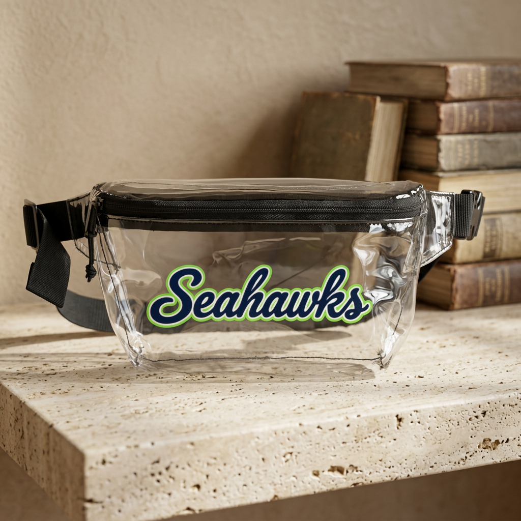 Seahawks Clear Stadium Bag, Football Belt Bag, Transparent Fanny Pack