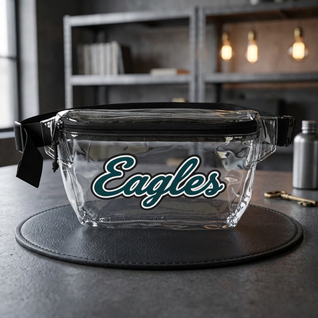 Eagles Clear Stadium Bag, Football Belt Bag, Transparent Fanny Pack