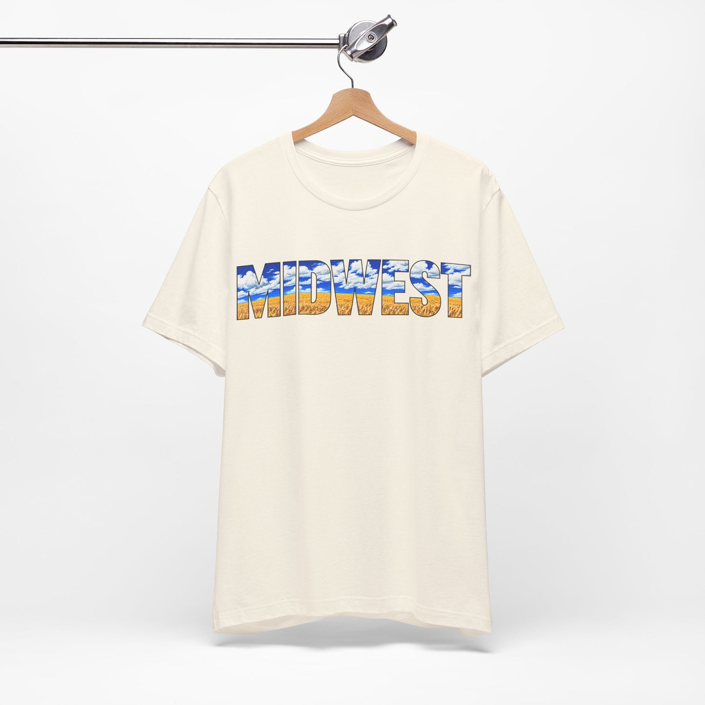 Midwest Graphic Tee, Outline Text T-shirt, Wheat Art