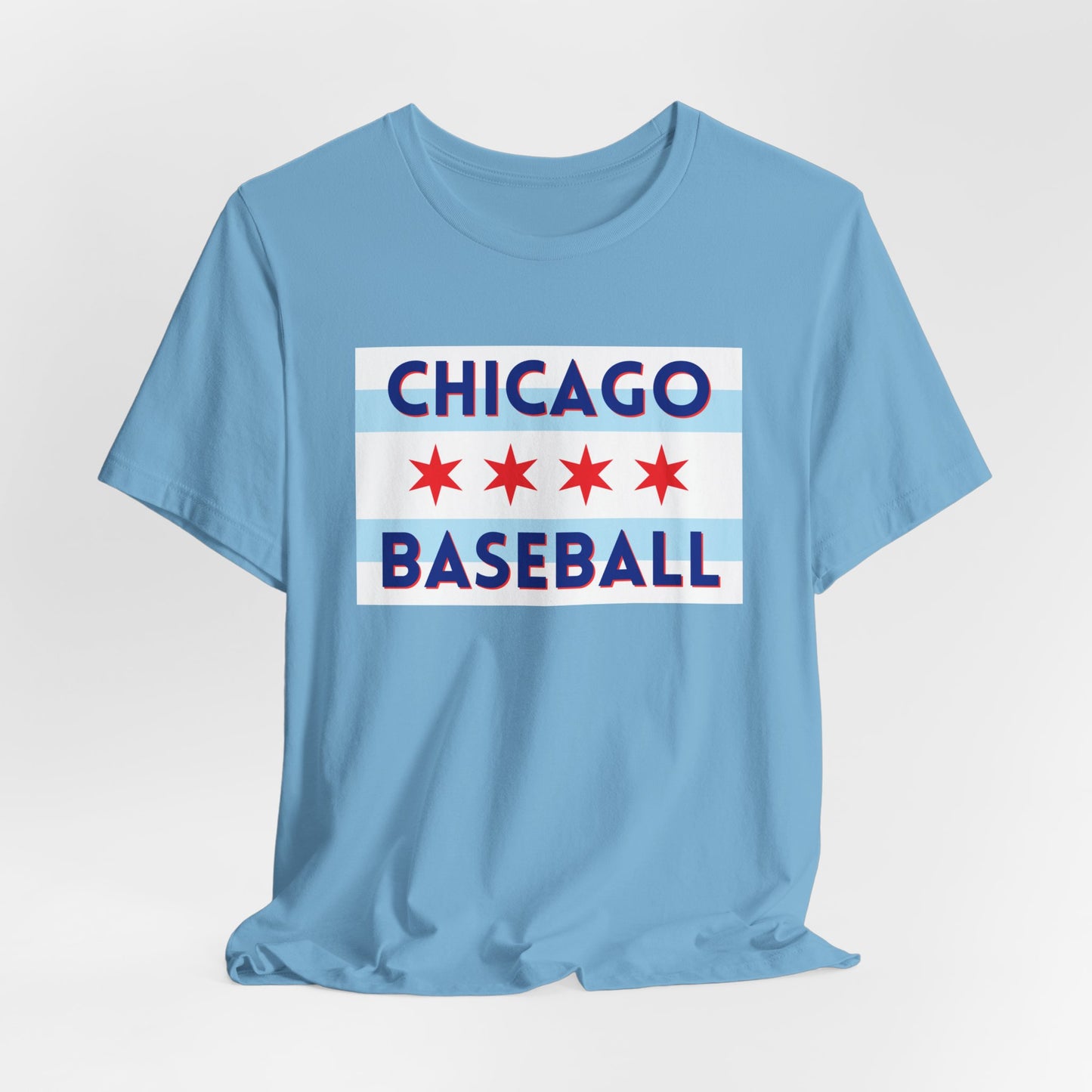 Chicago Baseball T-Shirt, Chicago Flag Tee