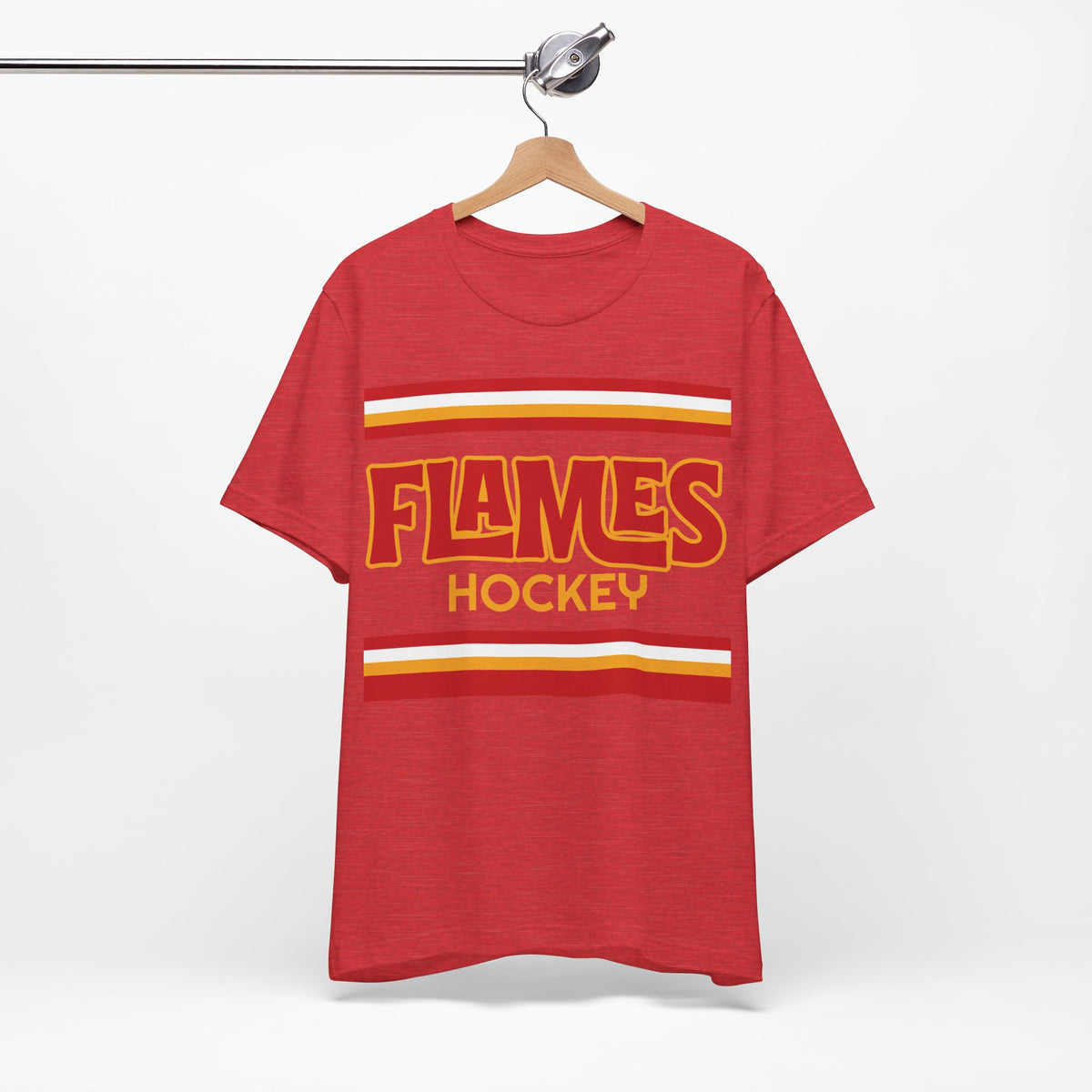 Retro Flames Shirt, Vintage Striped Flames Hockey T-Shirt