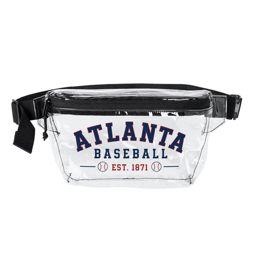Atlanta Clear Stadium Bag, Baseball Belt Bag, Transparent Fanny Pack