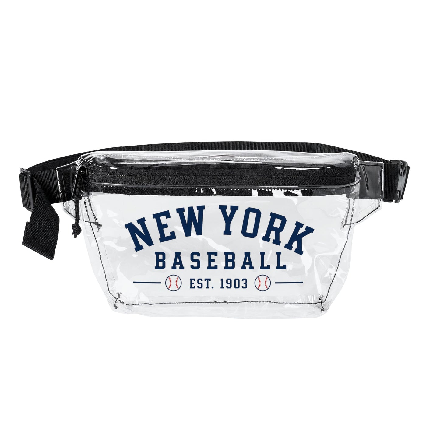 New York Clear Stadium Bag, Baseball Belt Bag, Transparent Fanny Pack