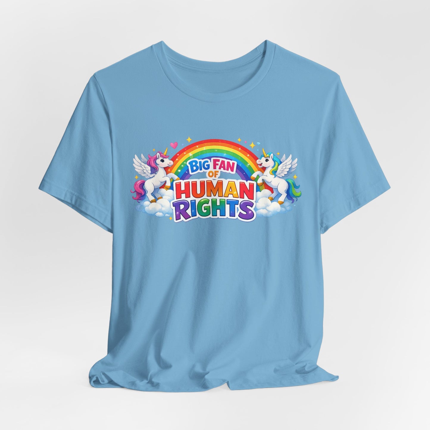 Big Fan of Human Rights T-Shirt, Rainbow Unicorns Humanity Shirt, Pride Shirt