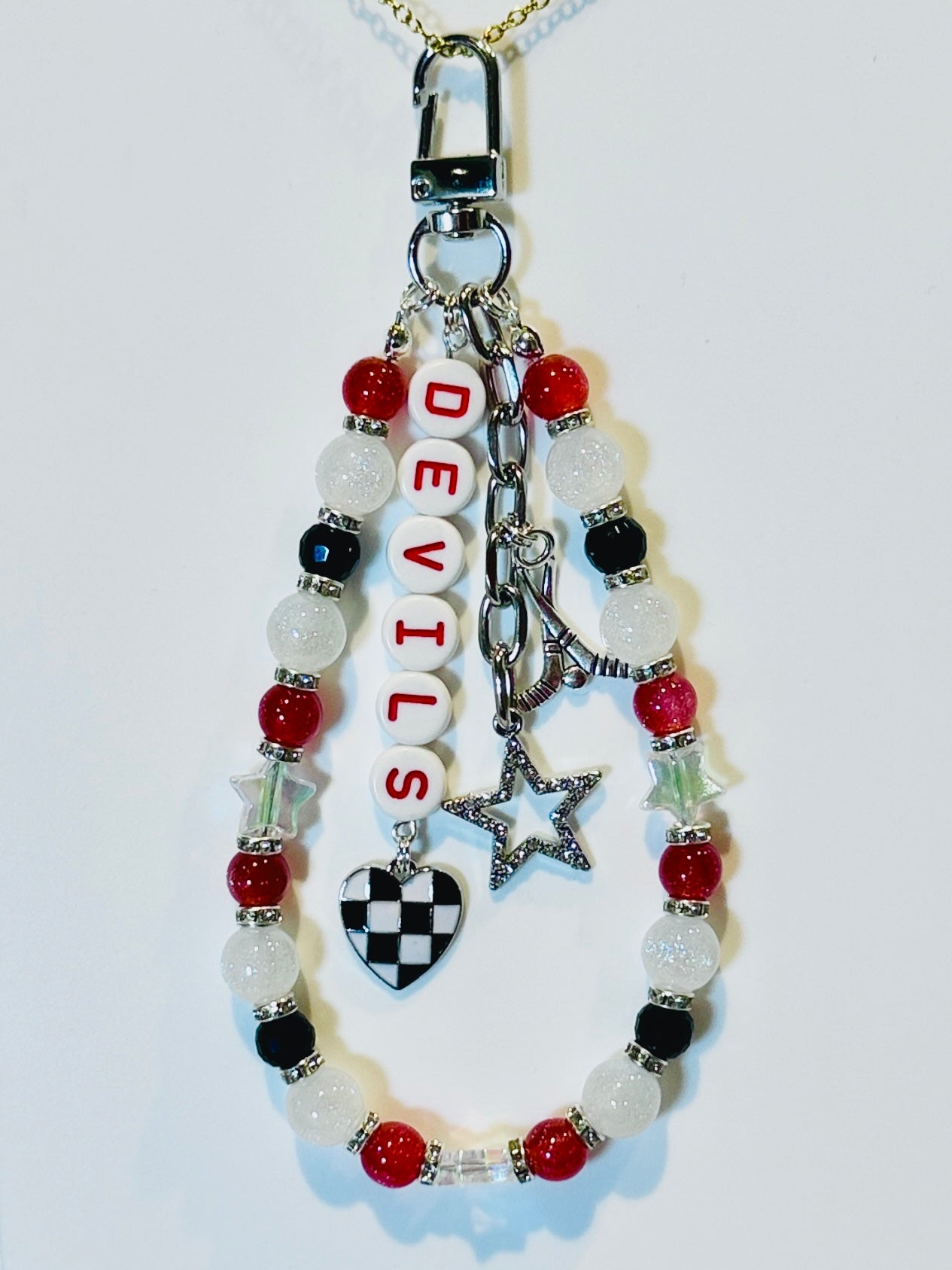Hockey Team Bag Charm – Oilers, Stars, Hurricanes, Blues, Custom Sports Charms, Hockey Keychain