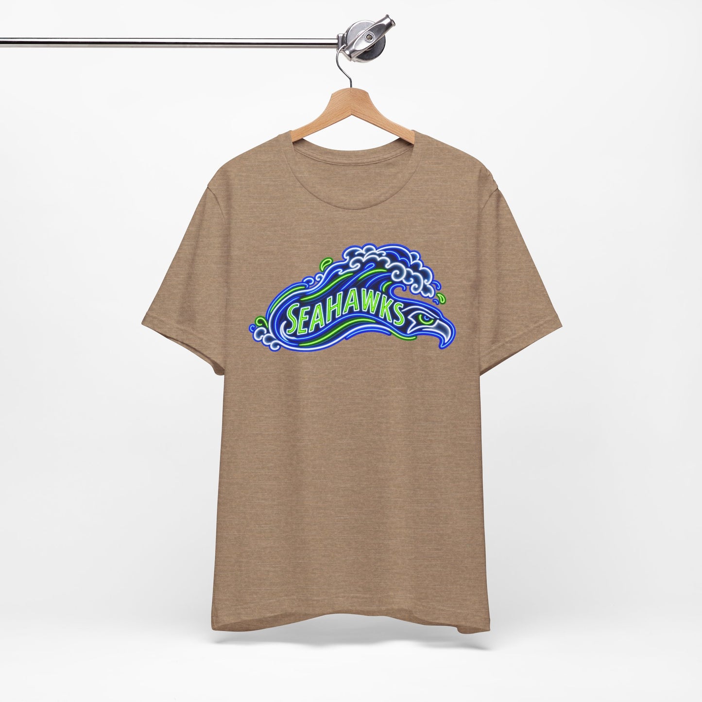 Seahawks Neon Sign T-Shirt, Retro Seahawks Graphic Tee, Football Shirt