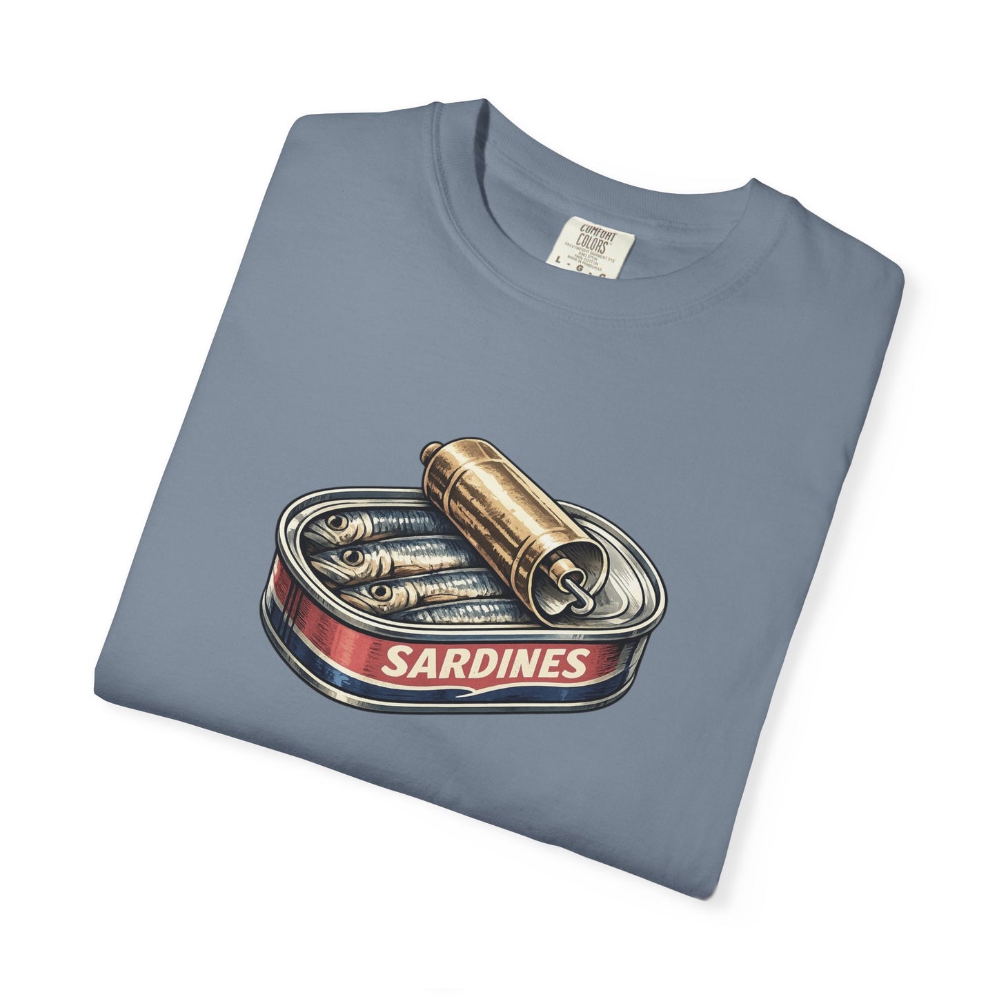 Sardines Tin T-Shirt, Retro Seafood Graphic Tee, Illustrated Shirt, Funny Shirt