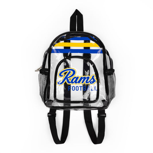 Rams Clear Backpack, Stadium Bag, Football Belt Bag, Transparent Fanny Pack
