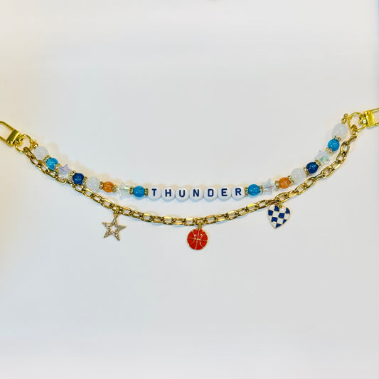 Basketball Beaded Bag Chain: Handmade with Custom Team Name, Basketball, Star and Heart Charms
