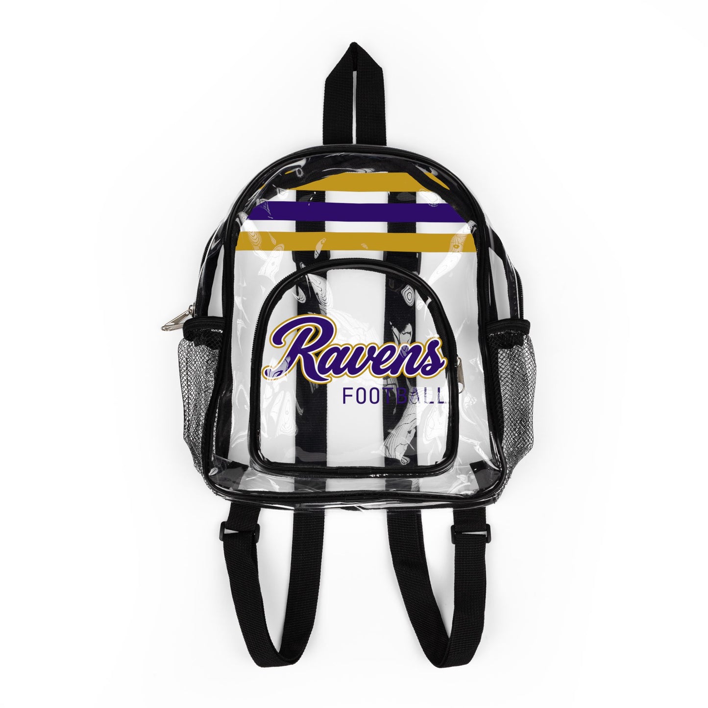 Ravens Clear Backpack, Stadium Bag, Football Belt Bag, Transparent Fanny Pack
