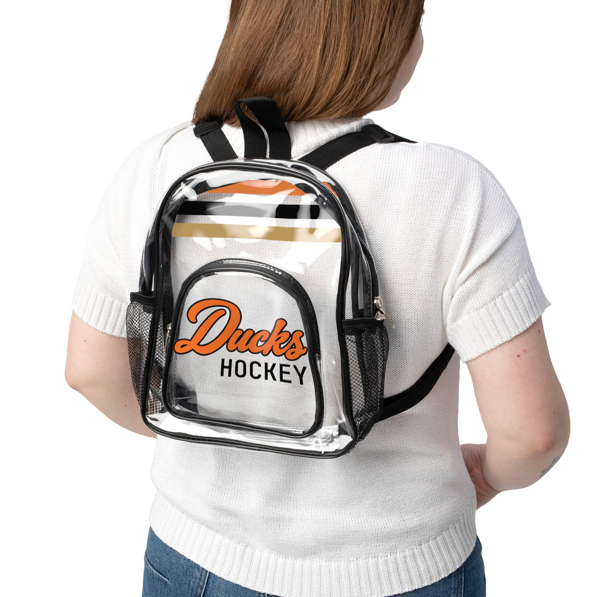 Ducks Clear Backpack, Stadium Bag, Hockey Arena Bag, Transparent Bag