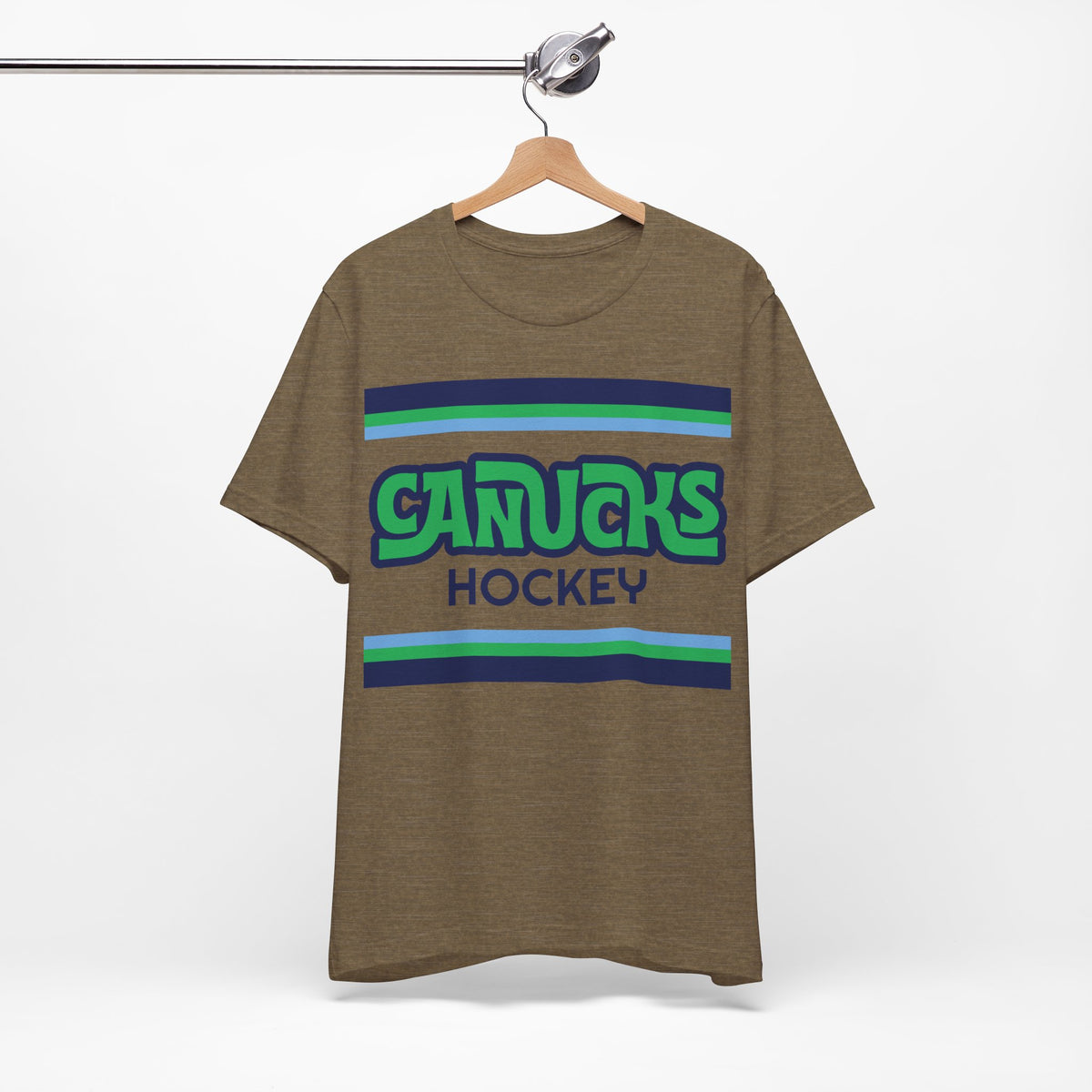 Retro Canucks Shirt, Vintage Striped Canucks T-Shirt