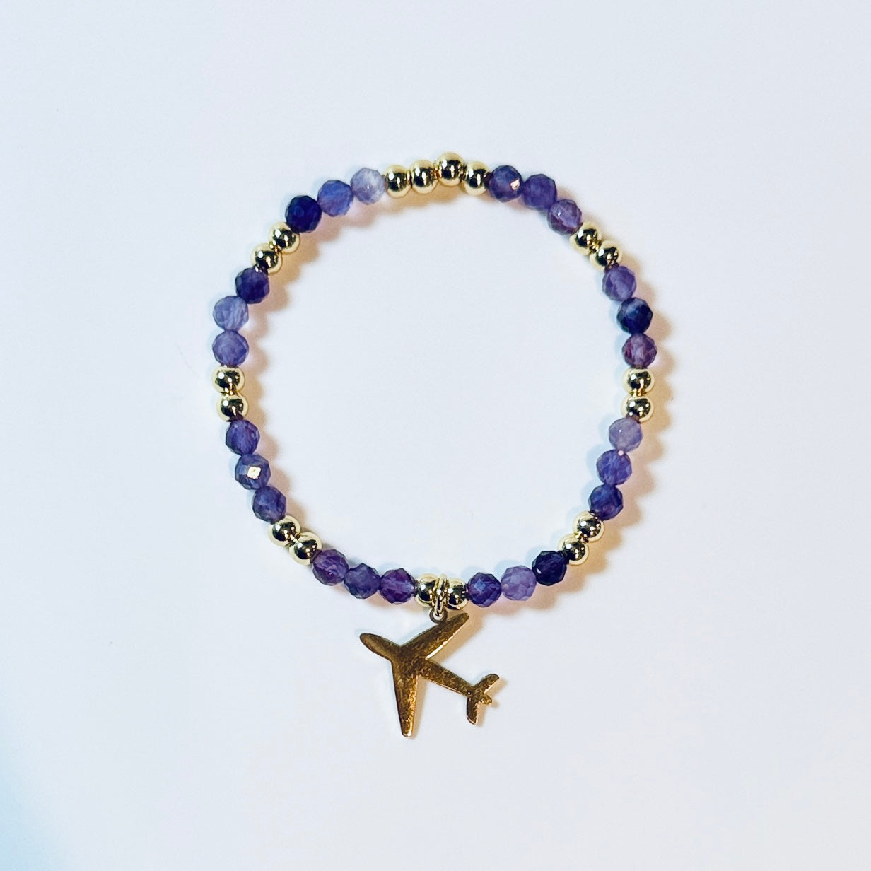 Manifestation Bracelet: 4mm Faceted Gemstone Charm, Intention Jewelry