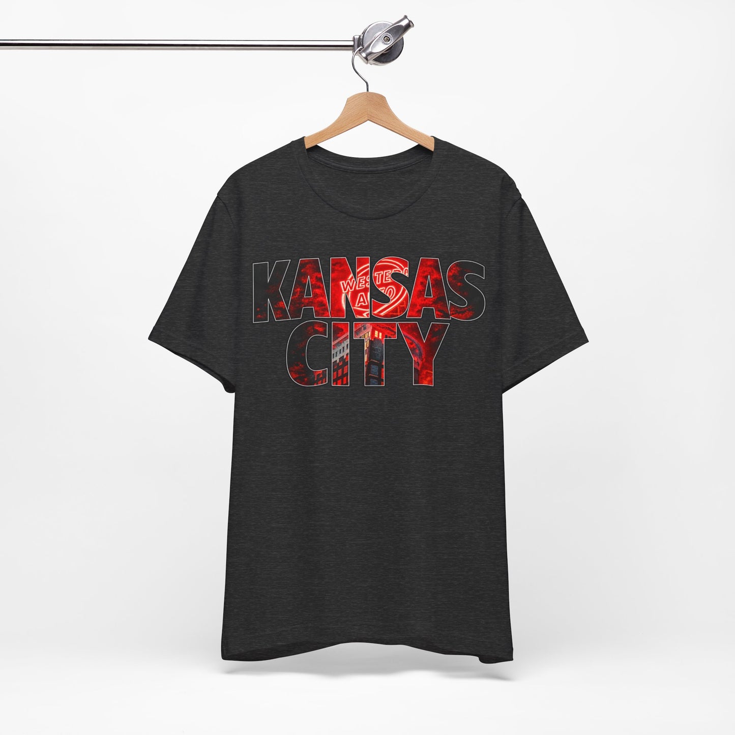 Kansas City Text Graphic T-Shirt, City Skyline Typography, Western Auto Shirt
