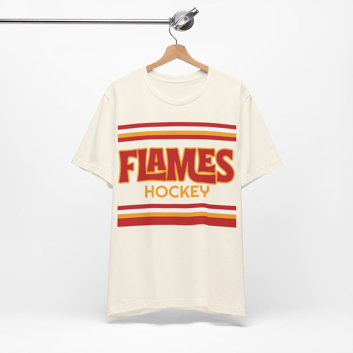 Retro Flames Shirt, Vintage Striped Flames Hockey T-Shirt
