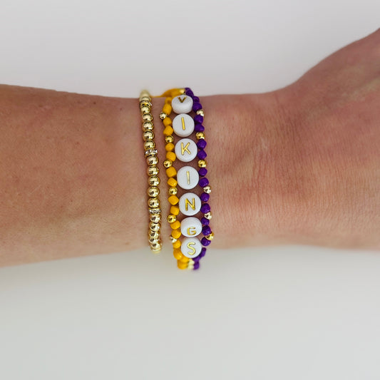 Vikings Football Woven, Beaded Bracelet, Seed Bead Jewelry, Handmade Game Day Gift