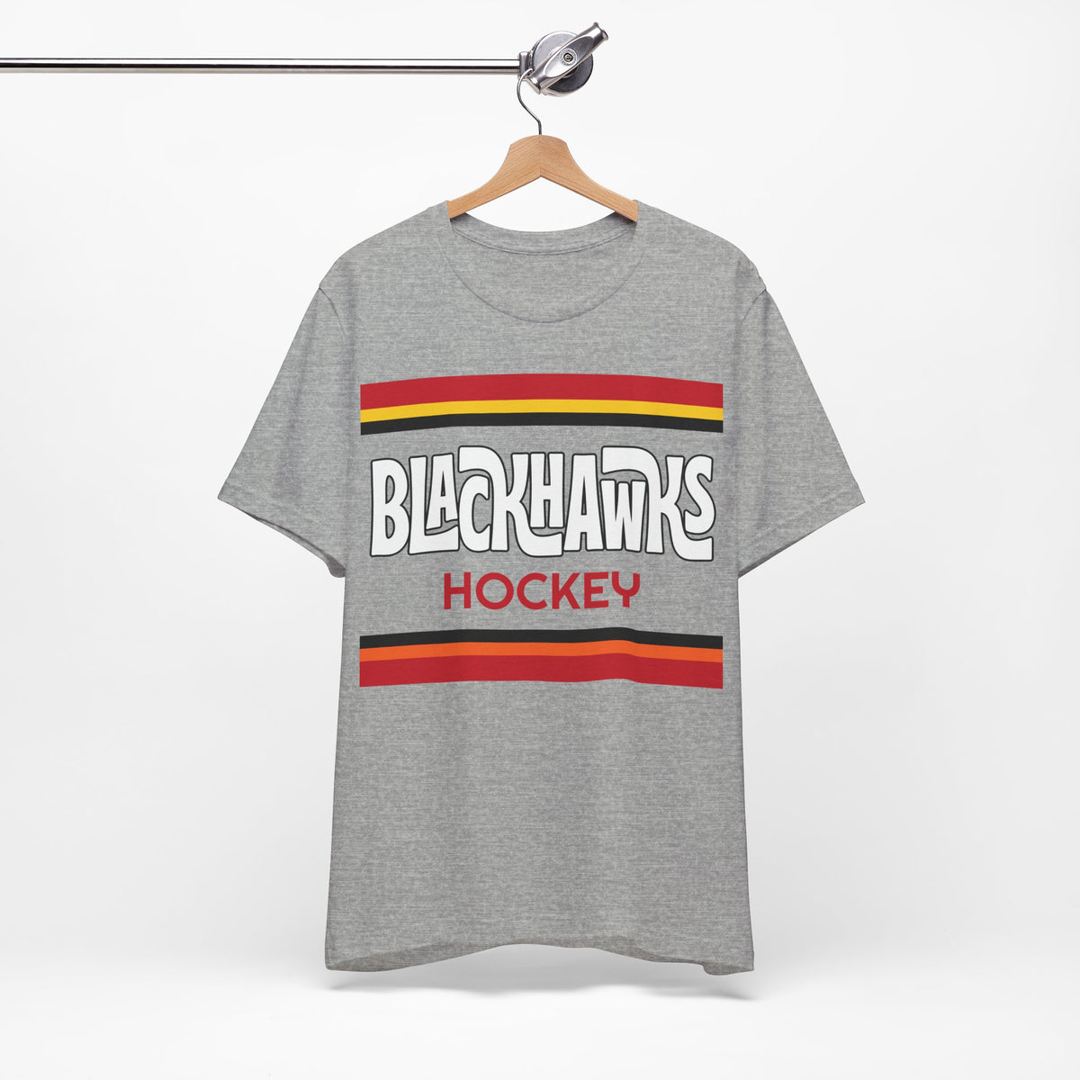 Retro Blackhawks Shirt, Vintage Striped Blackhawks T-Shirt