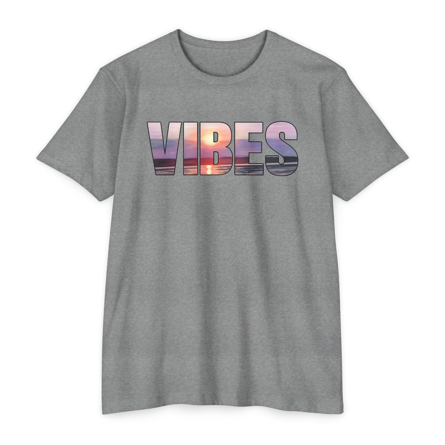 Sunset Vibes T-Shirt, Beach Graphic Tee, Typography Affirmation Shirt