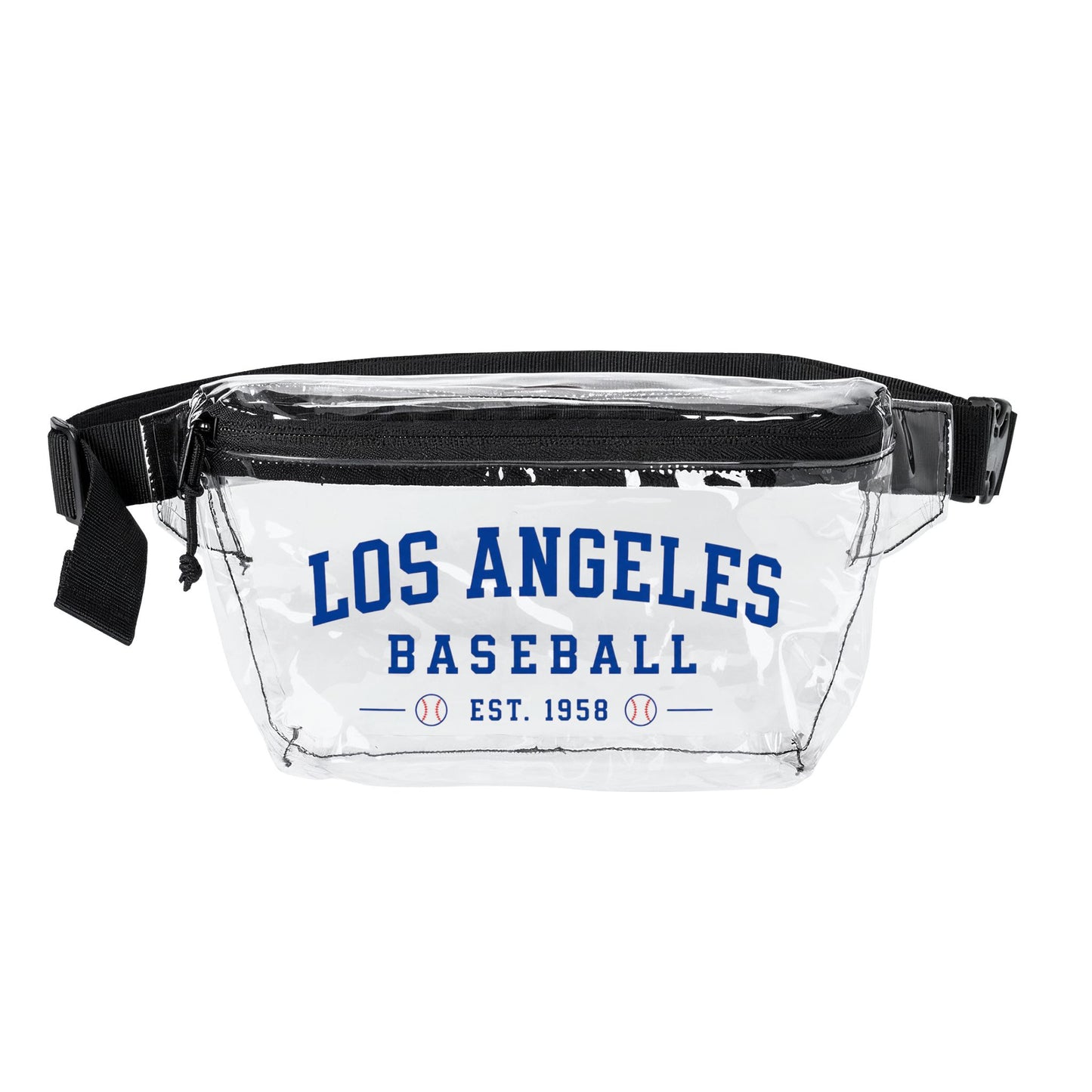 Los Angeles Clear Stadium Bag, Baseball Belt Bag, Transparent Fanny Pack