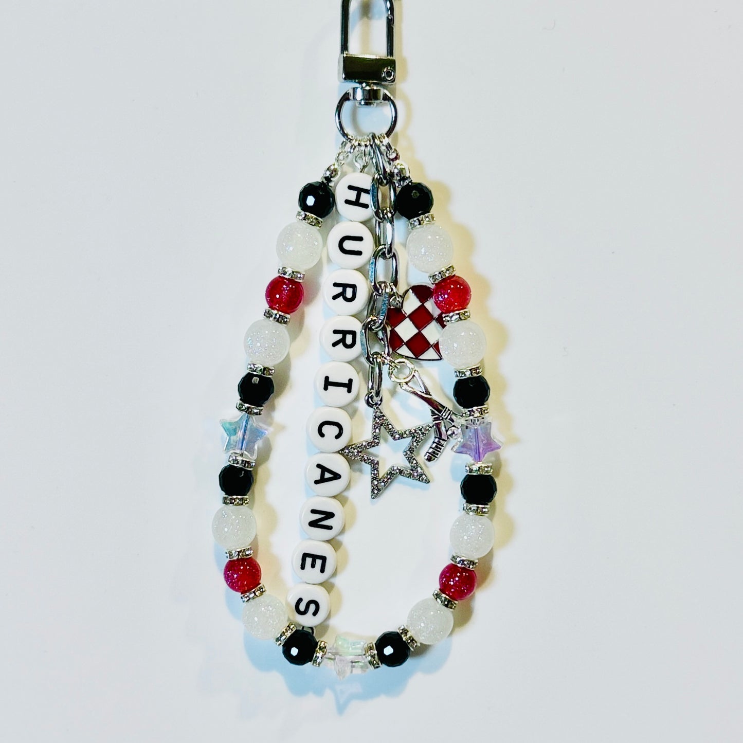 Hockey Team Bag Charm – Oilers, Stars, Hurricanes, Blues, Custom Sports Charms, Hockey Keychain