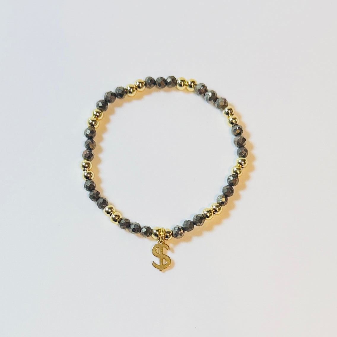 Manifestation Bracelet: 4mm Faceted Gemstone Charm, Intention Jewelry