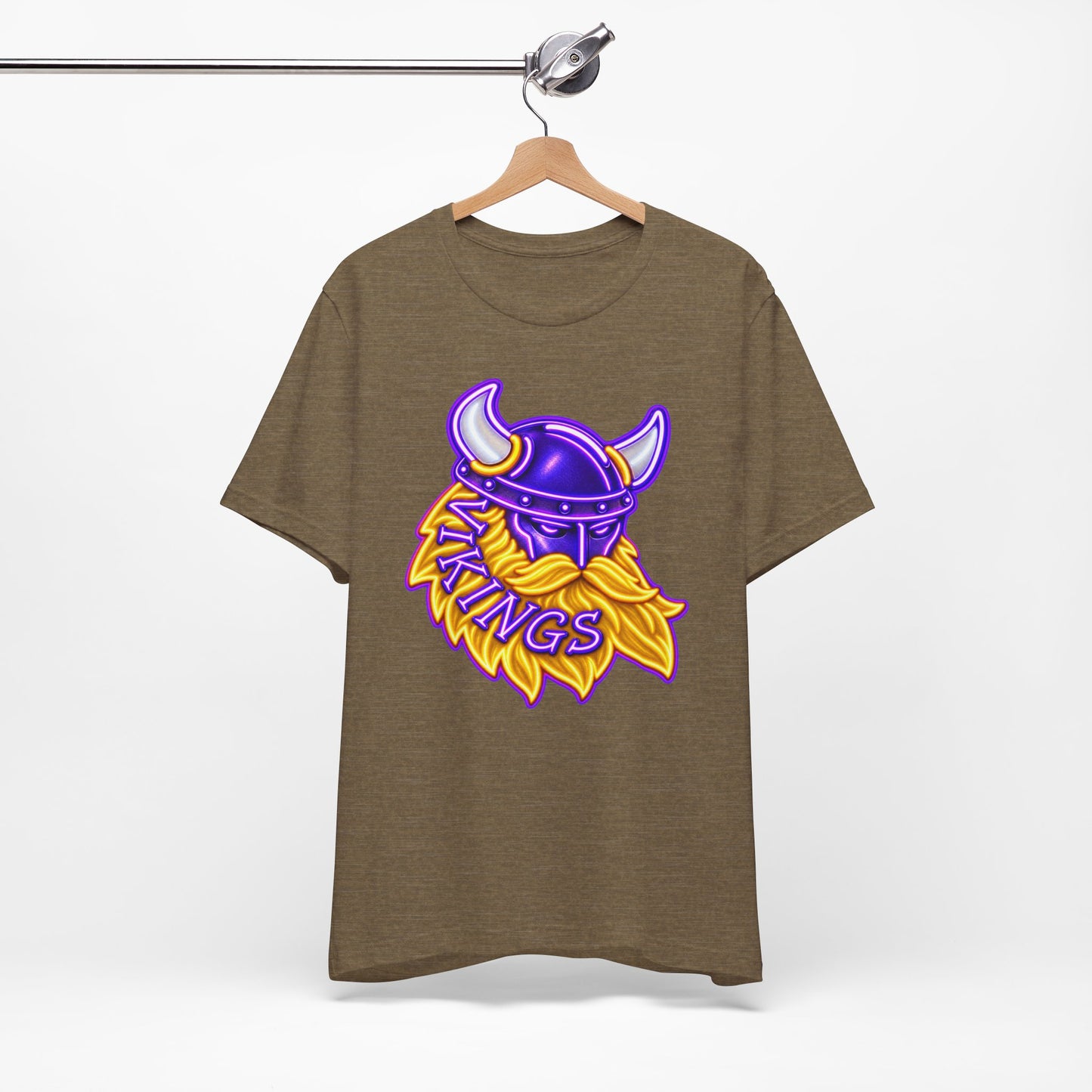 Vikings Neon Sign T-Shirt, Retro Vikings Graphic Tee, Football Shirt