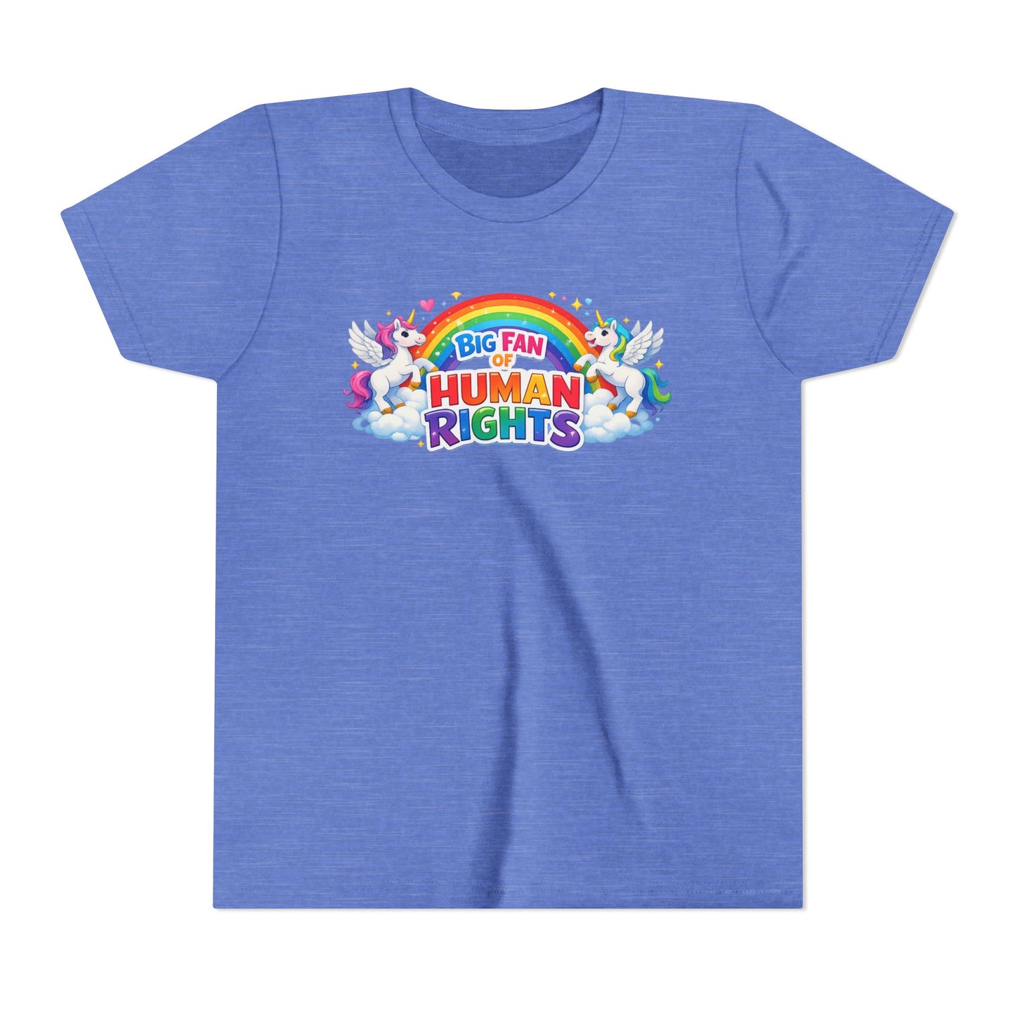 Big Fan of Human Rights T-Shirt, Kids Human Rights Shirt, Rainbow Unicorns Humanity Shirt
