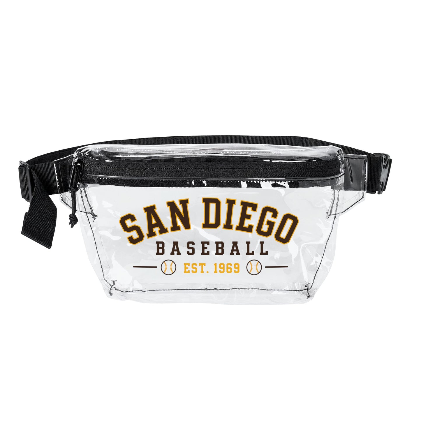 San Diego Clear Stadium Bag, Baseball Belt Bag, Transparent Fanny Pack