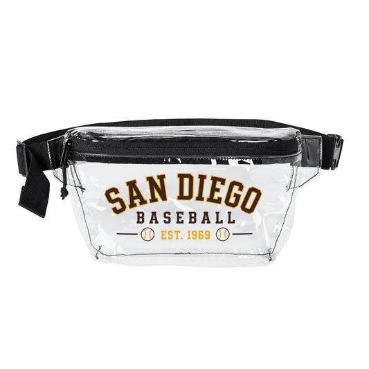 San Diego Clear Stadium Bag, Baseball Belt Bag, Transparent Fanny Pack