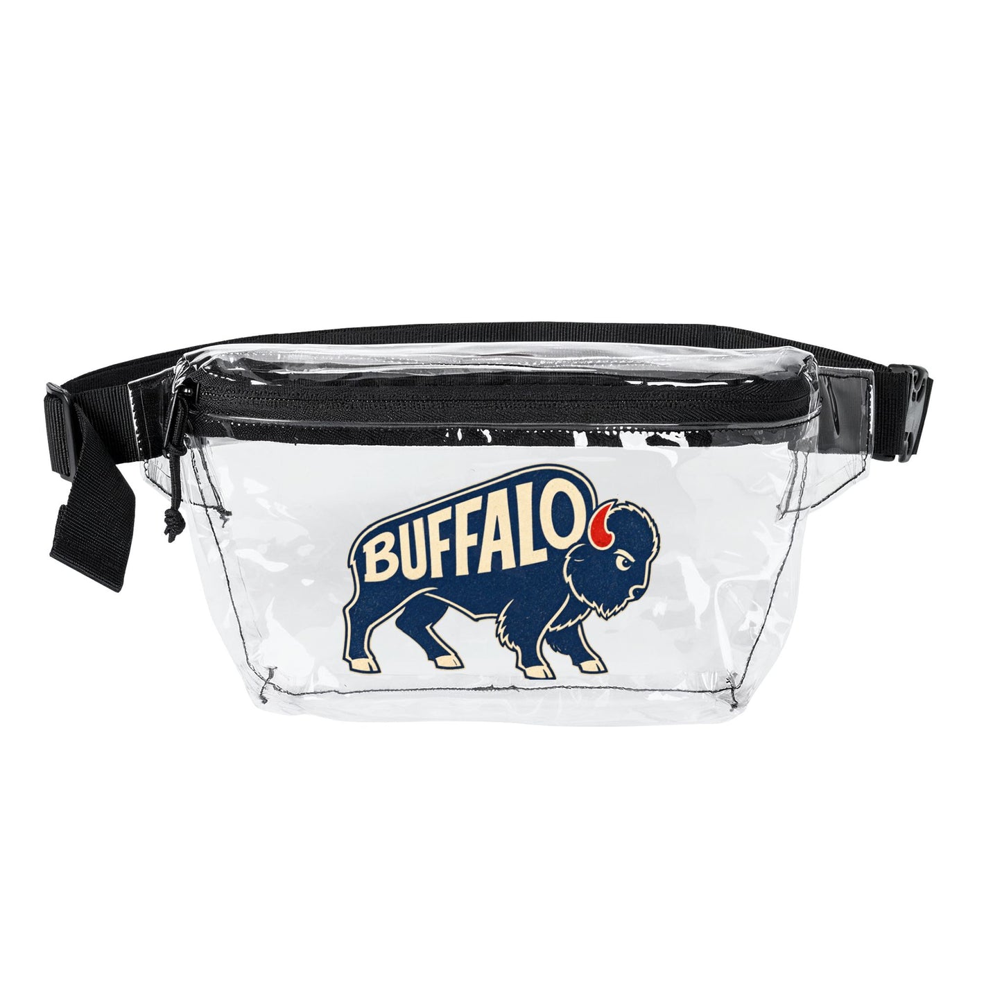 Vintage Buffalo Clear Stadium Bag, Football Belt Bag, Transparent Fanny Pack
