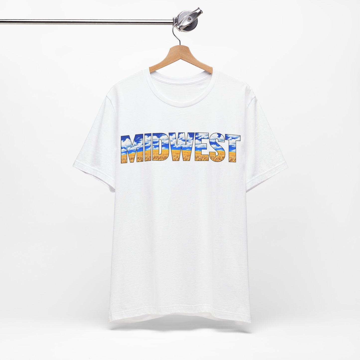Midwest Graphic Tee, Outline Text T-shirt, Wheat Art