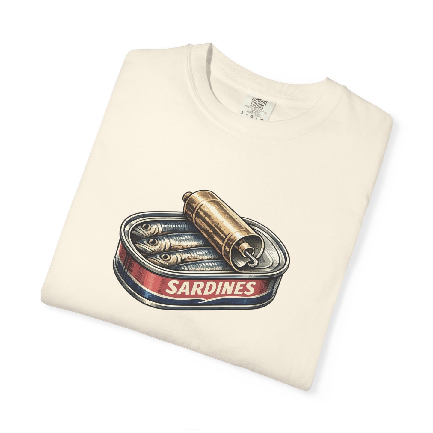 Sardines Tin T-Shirt, Retro Seafood Graphic Tee, Illustrated Shirt, Funny Shirt