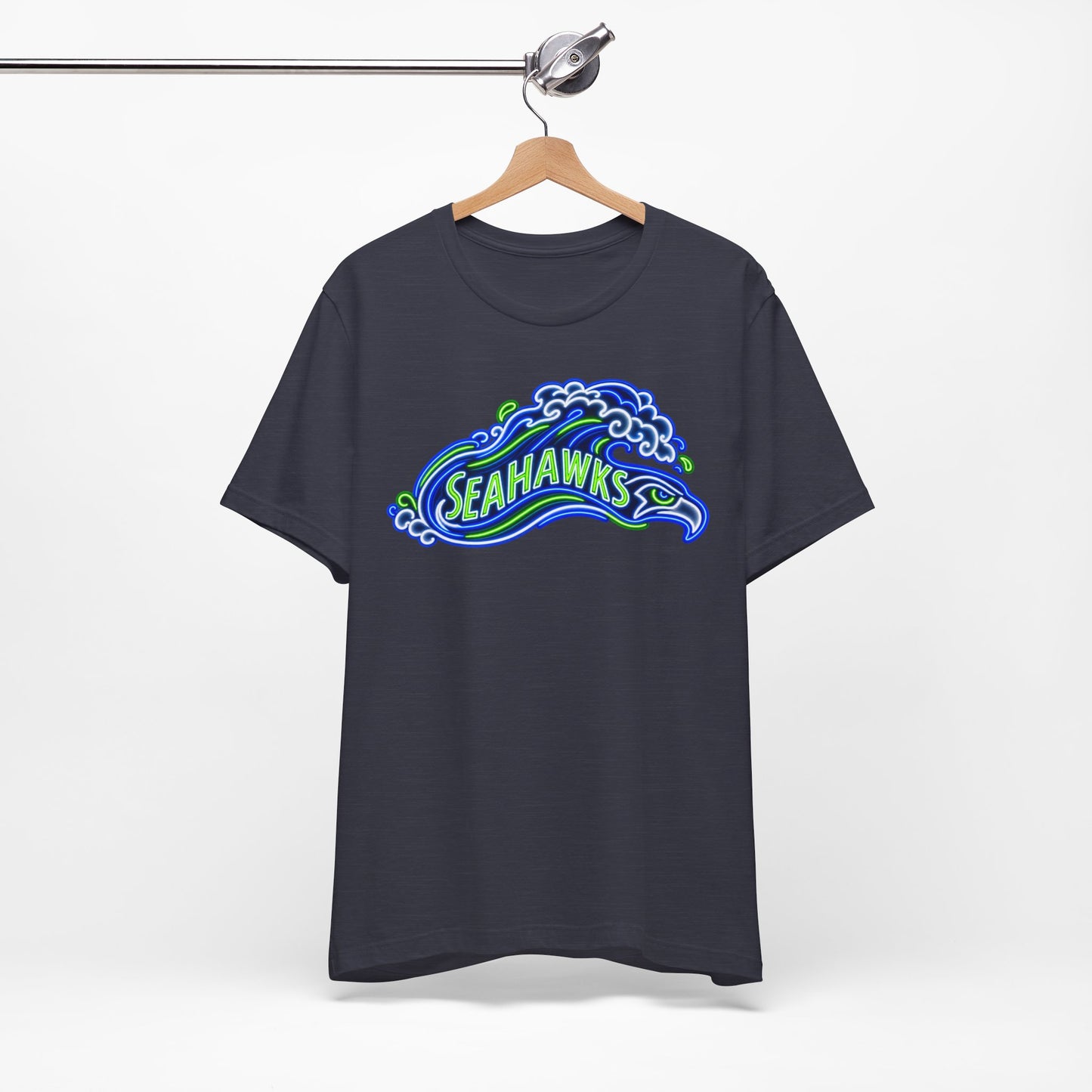 Seahawks Neon Sign T-Shirt, Retro Seahawks Graphic Tee, Football Shirt