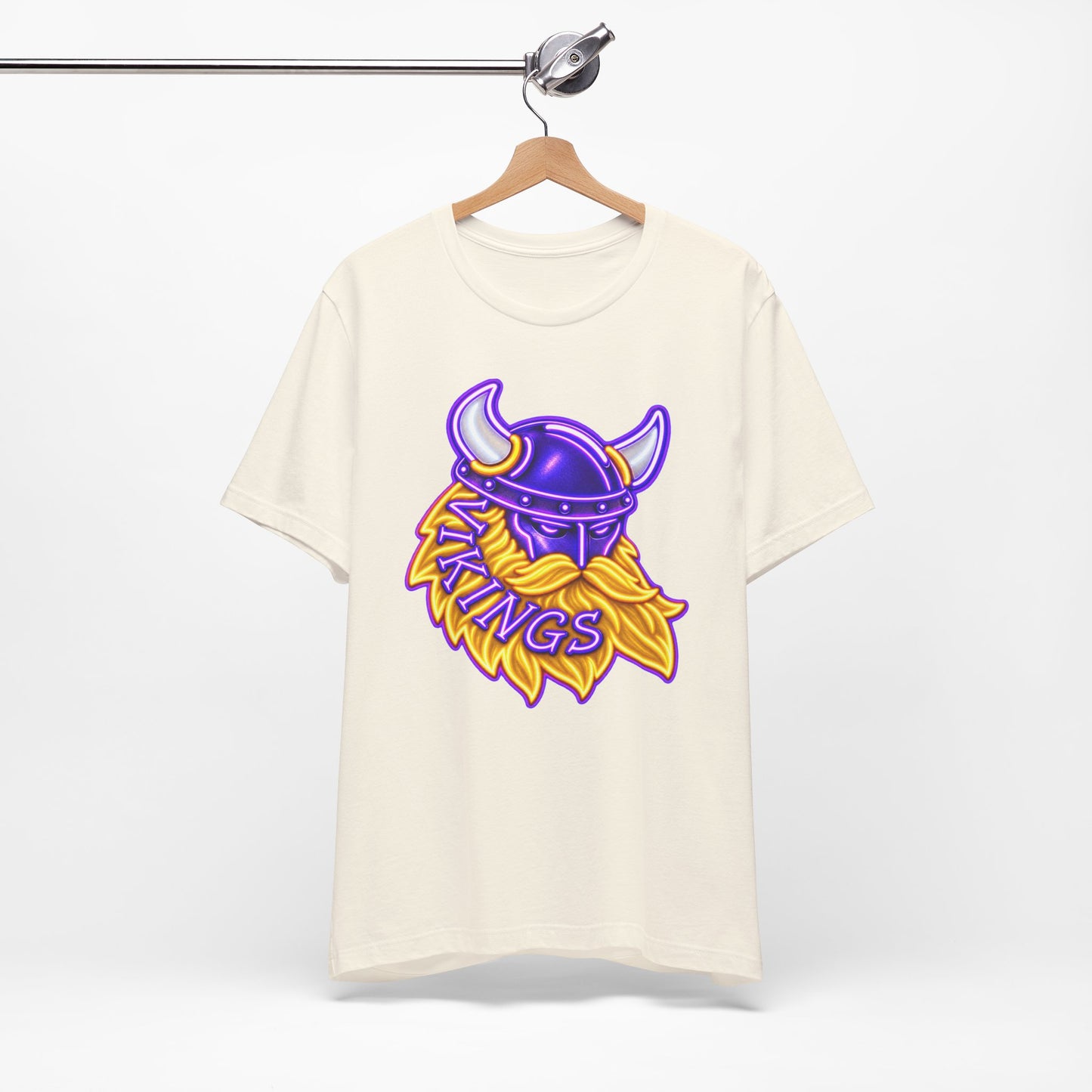 Vikings Neon Sign T-Shirt, Retro Vikings Graphic Tee, Football Shirt