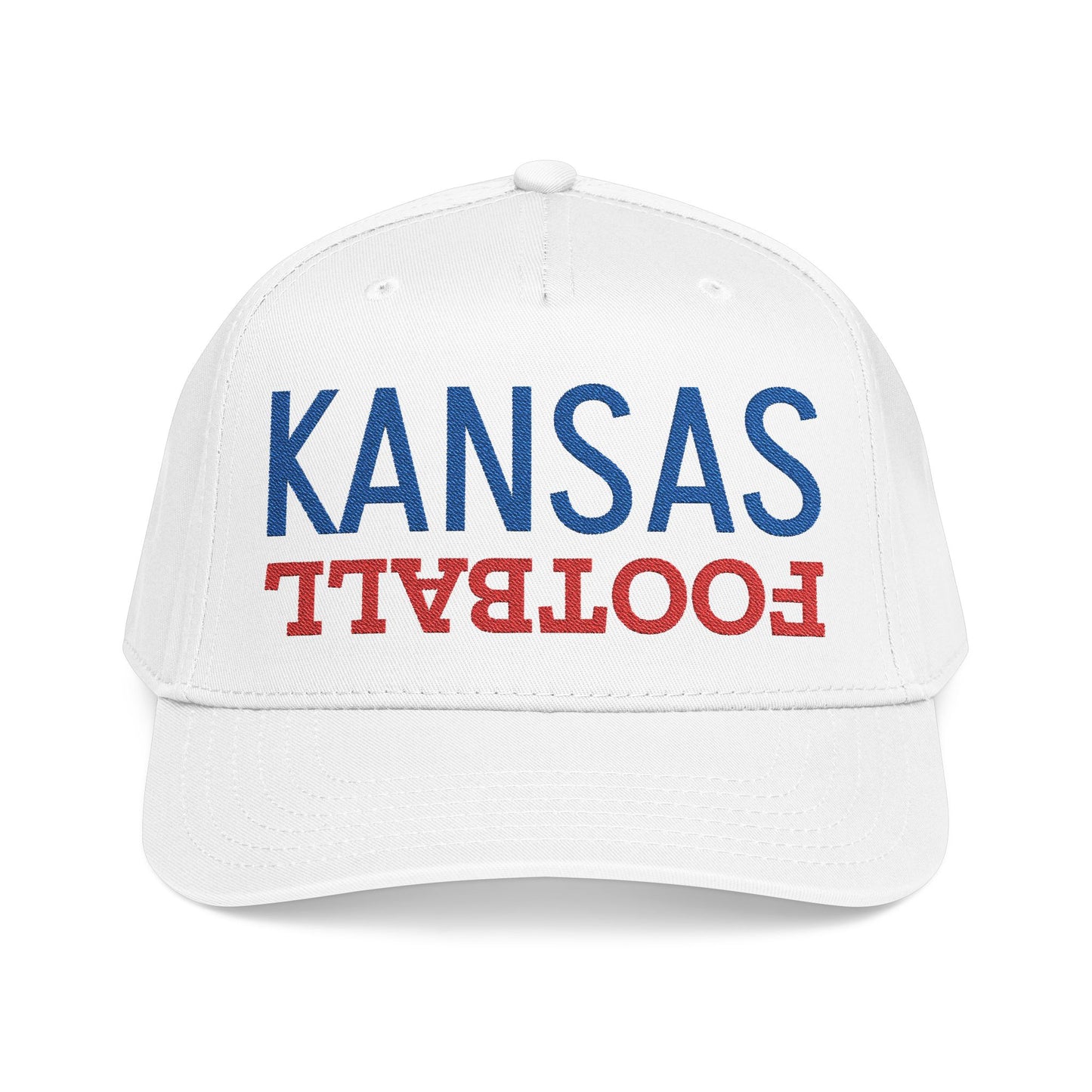 Embroidered Kansas Football Hat, Mid Profile Baseball Cap, Football Gifts