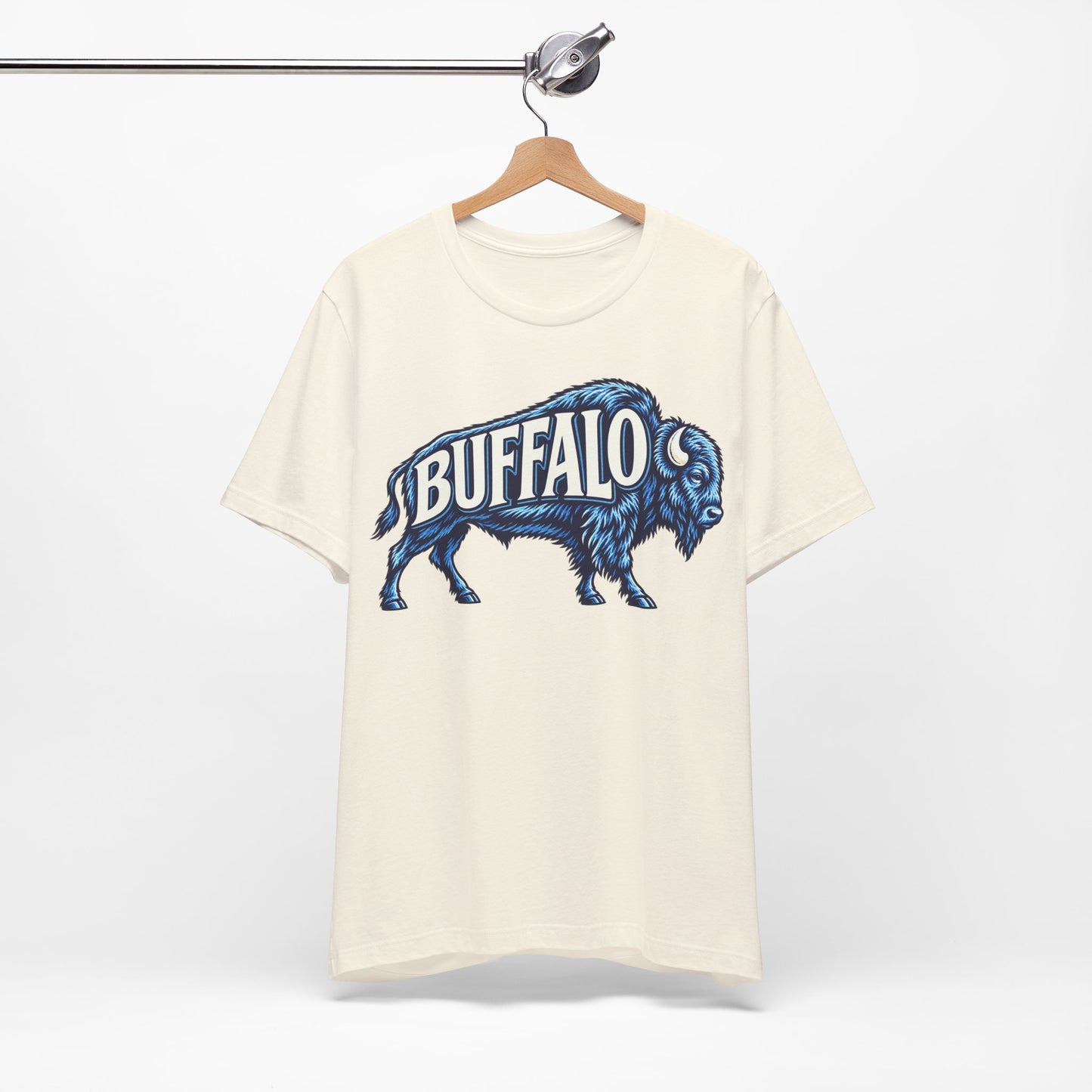 Buffalo T-Shirt, Retro Bison Graphic Tee, Football Shirt, Red and Blue Buffalo Shirt