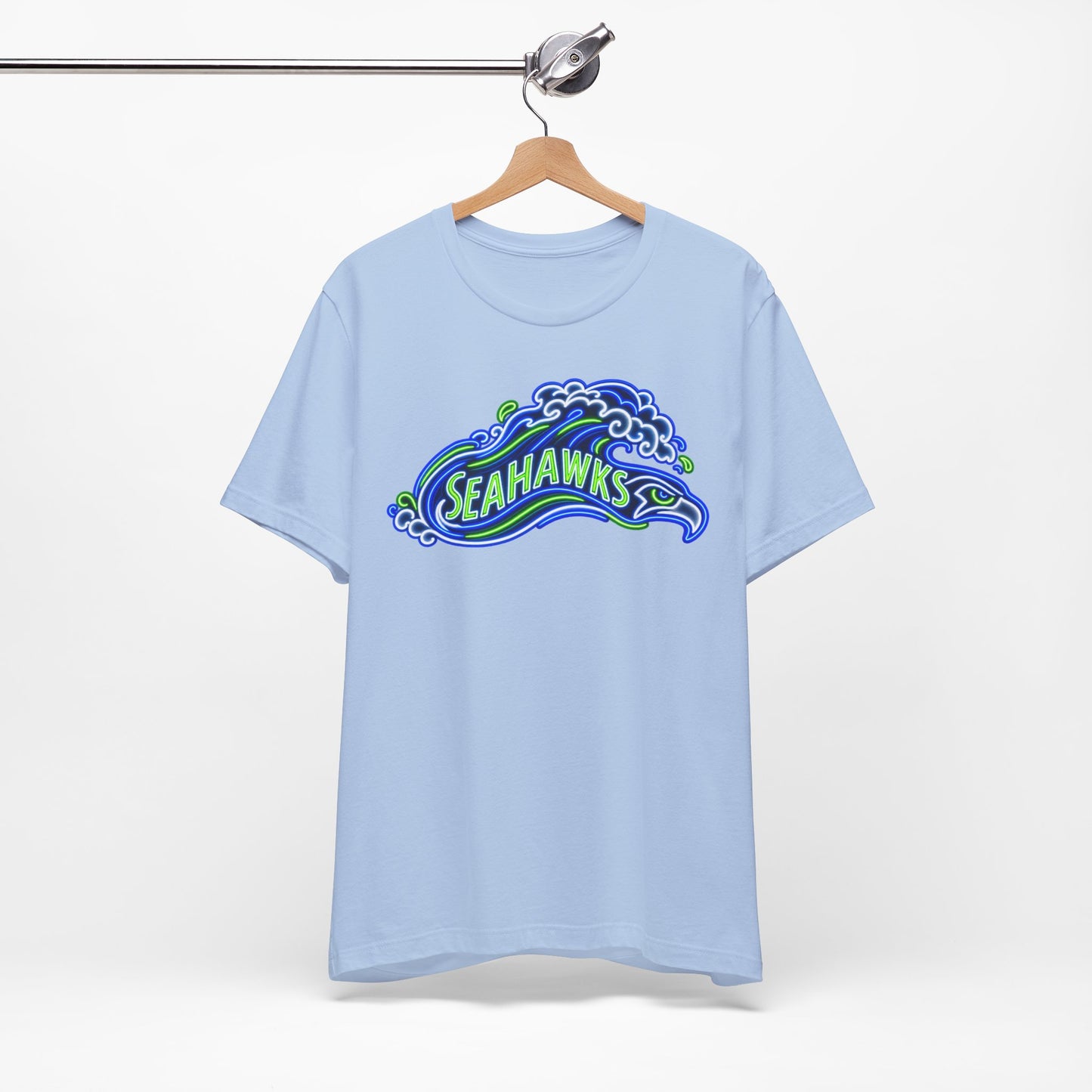 Seahawks Neon Sign T-Shirt, Retro Seahawks Graphic Tee, Football Shirt