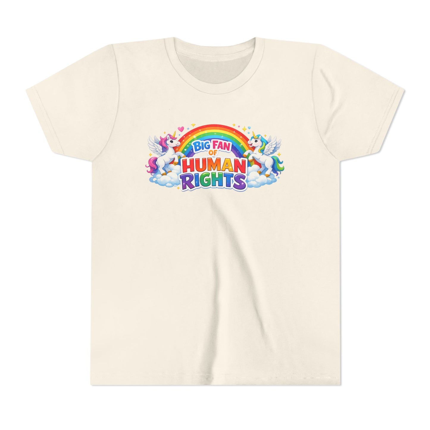Big Fan of Human Rights T-Shirt, Kids Human Rights Shirt, Rainbow Unicorns Humanity Shirt