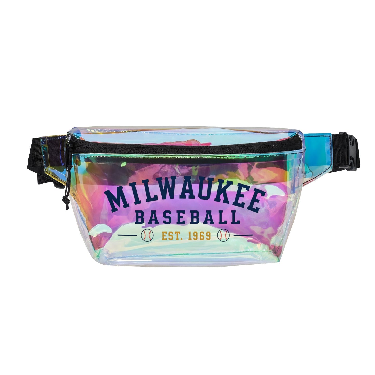 Milwaukee Clear Stadium Bag, Baseball Belt Bag, Transparent Fanny Pack