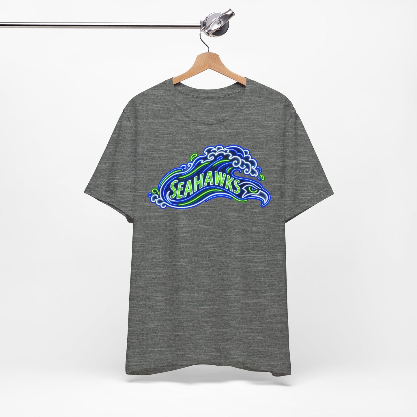 Seahawks Neon Sign T-Shirt, Retro Seahawks Graphic Tee, Football Shirt