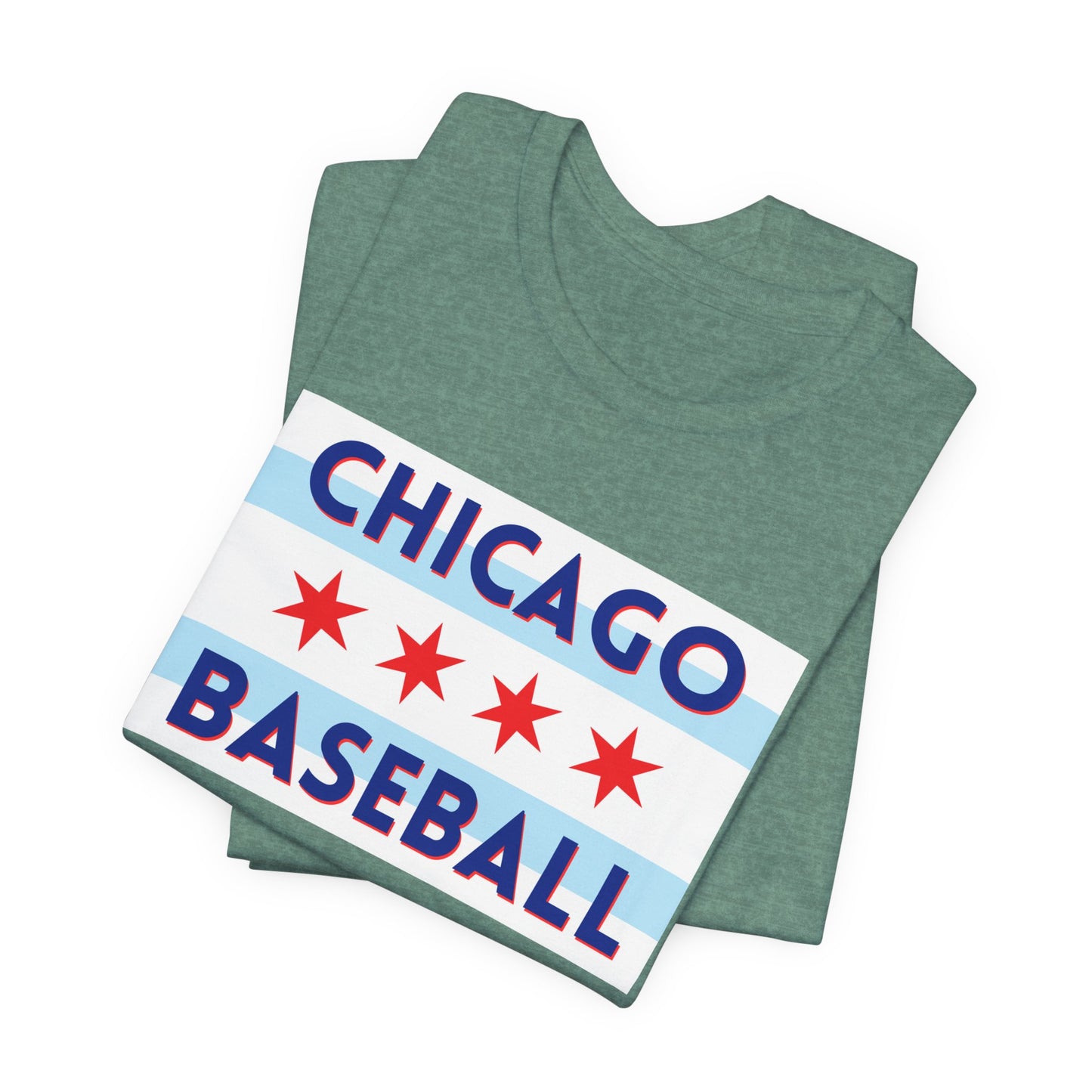 Chicago Baseball T-Shirt, Chicago Flag Tee