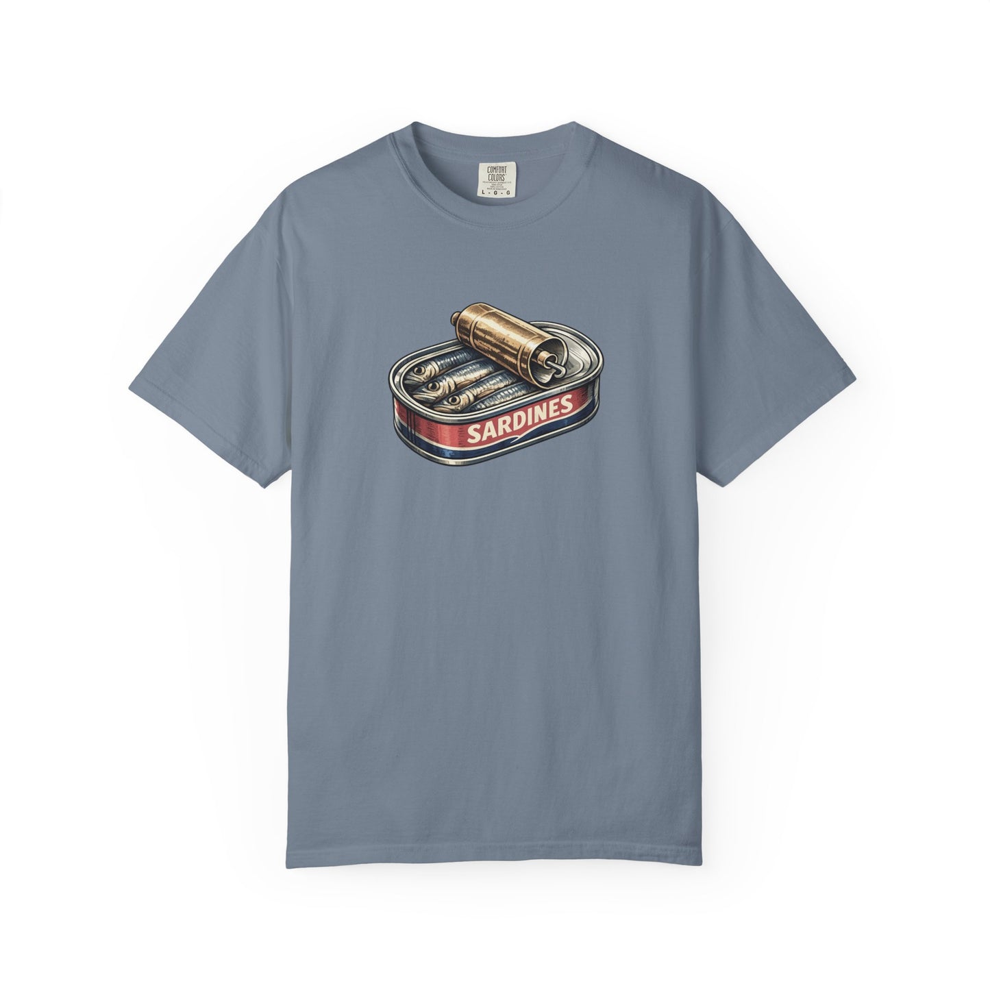 Sardines Tin T-Shirt, Retro Seafood Graphic Tee, Illustrated Shirt, Funny Shirt