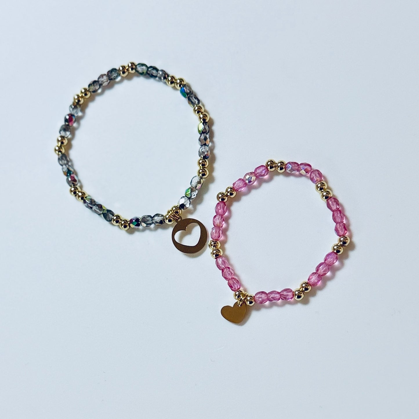 Mother and Daughter Bracelet Set: Matching Bracelets with Gold or Silver Charms