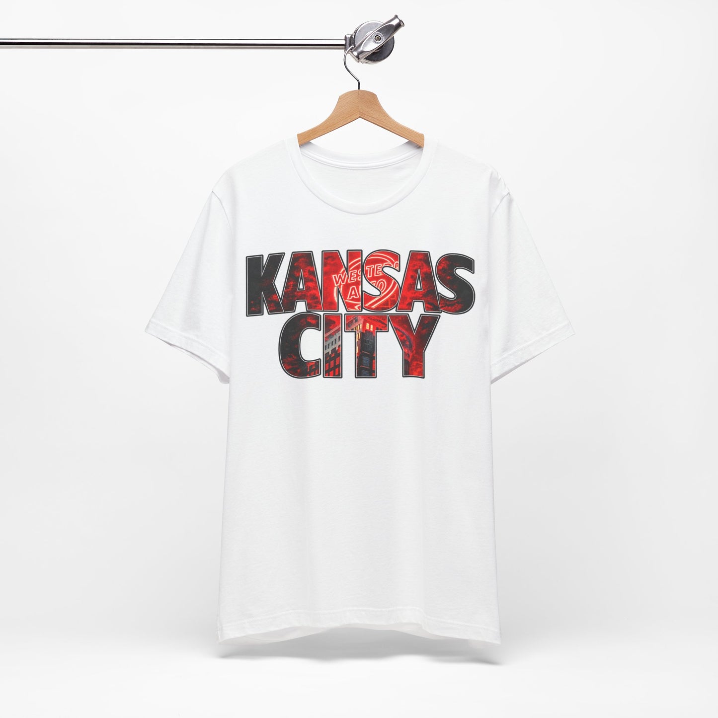 Kansas City Text Graphic T-Shirt, City Skyline Typography, Western Auto Shirt