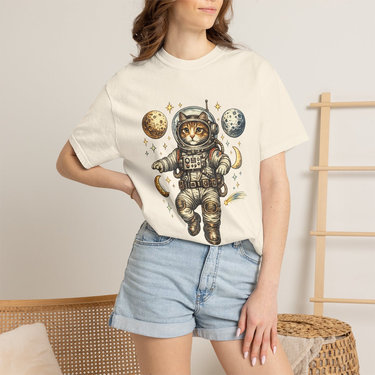 Astronaut Cat Tee | Space Kitty Illustration T-Shirt