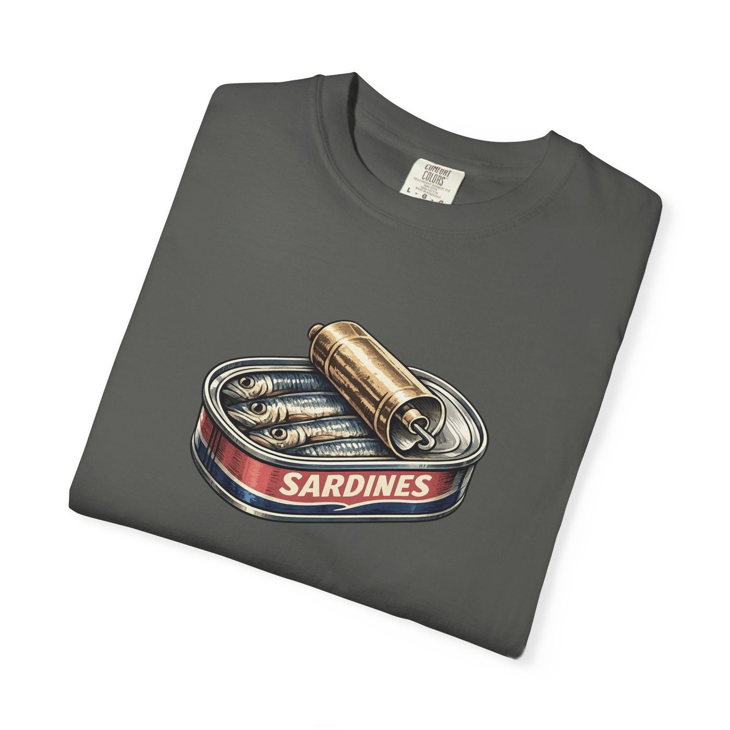 Sardines Tin T-Shirt, Retro Seafood Graphic Tee, Illustrated Shirt, Funny Shirt